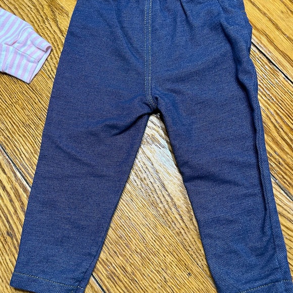 Carter’s infant leggings, size 12 months.  Blue denim look. - Picture 4 of 5